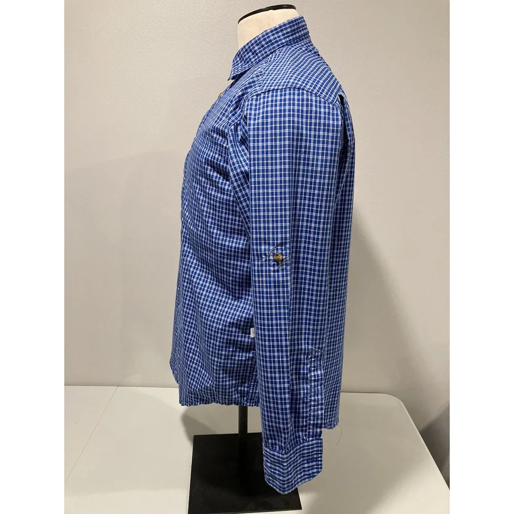Cabelas Blue Long Sleeve Shirt Button Up‎ Size M